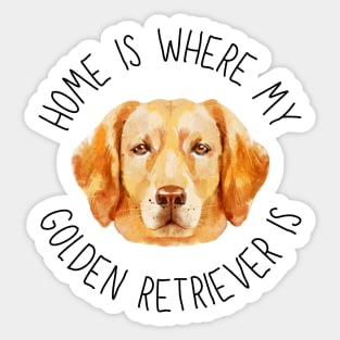 Home is Where My Golden Retriever Is Dog Breed Lover Watercolor Sticker